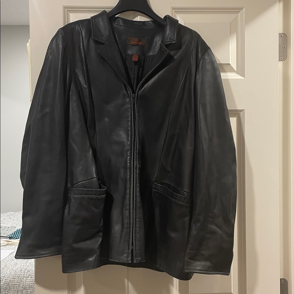Danier Black Leather Jacket (Worn)